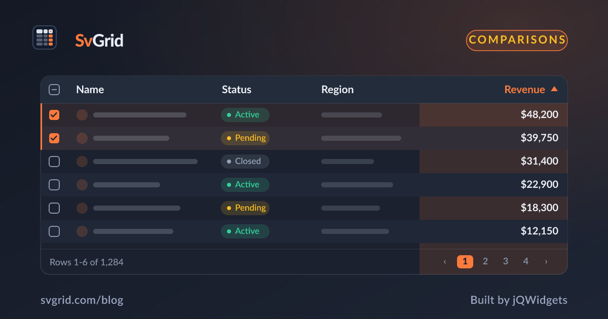 The Best Svelte Data Grids in 2026 - An Honest Comparison - SvGrid blog illustration