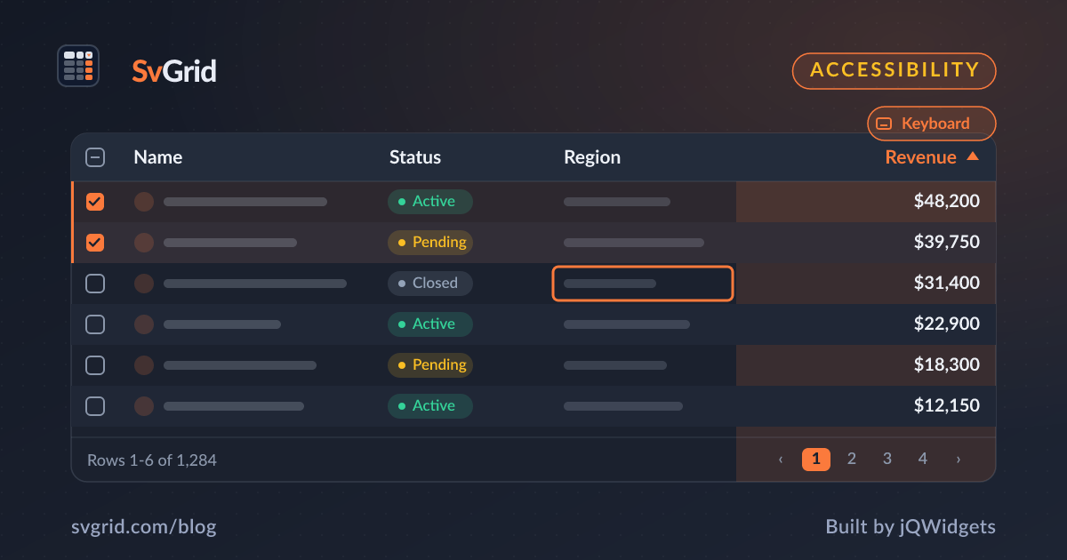 Keyboard Navigation and Accessibility in SvGrid - SvGrid blog illustration