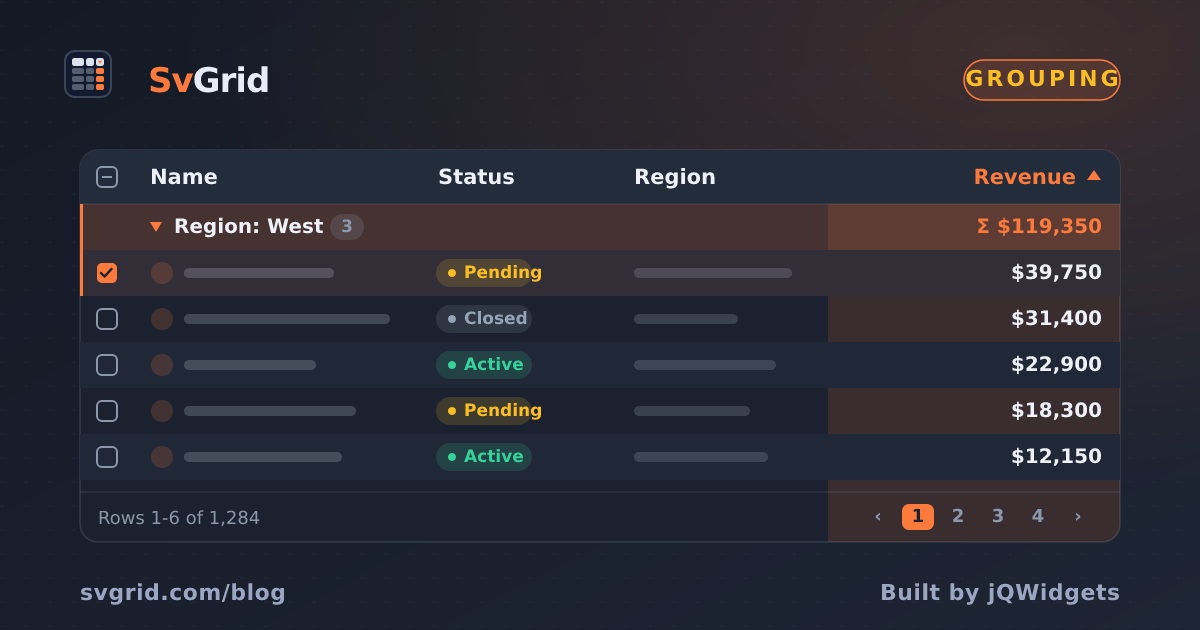 Multi-Level (Grouped) Column Headers in SvGrid - SvGrid blog illustration