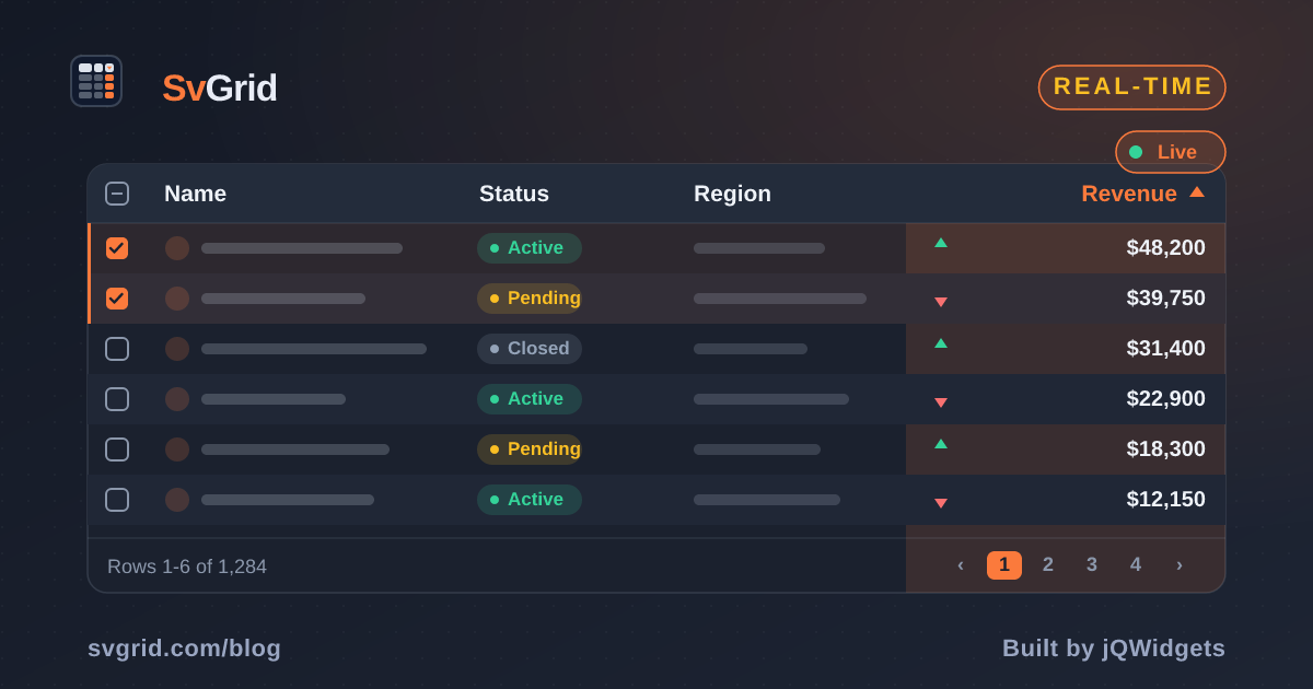 Building a Real-Time Trading Grid in Svelte - SvGrid blog illustration