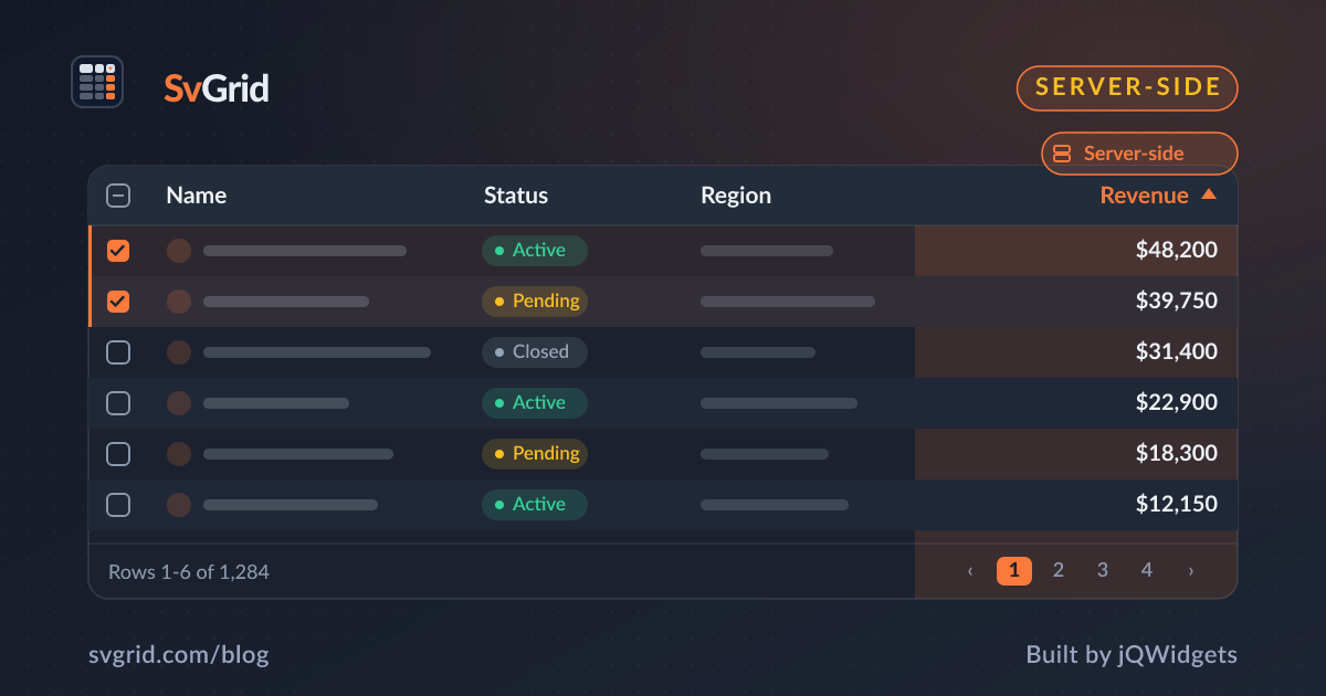 Inside SvGrid: Server-Side Data and the Headless Core - SvGrid blog illustration