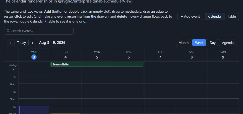 Scheduler demo